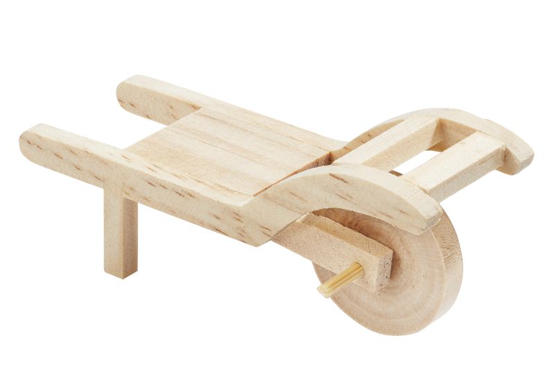 Schubkarre 7,5x2,5x3cm natur
