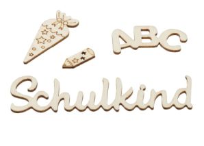 Streuteile Schule 1 - 8 cm Holz/natur