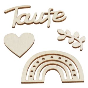 Streuteile Taufe 2 - 4 cm Holz/natur