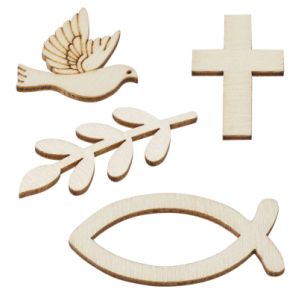 Streuteile Kommunion/Konfirmation 2 - 4 cm Holz/natur