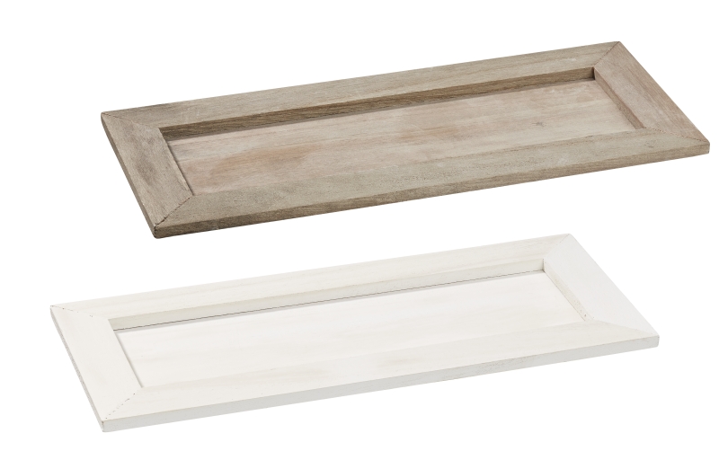 Holztablett Basic 35x16x3 cm, weiss