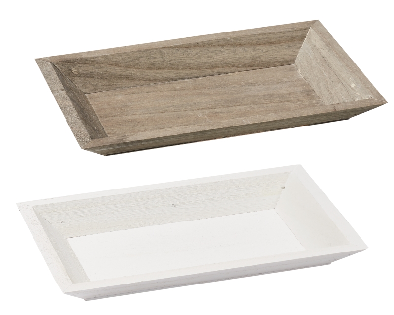 Holztablett Basic 25x16x3 cm, weiss
