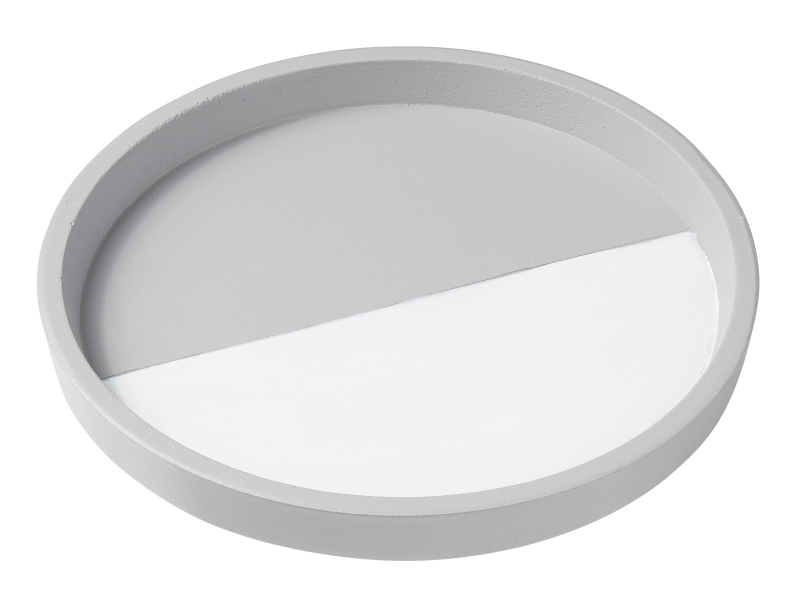 Tablett 29,5cm weiss/grau