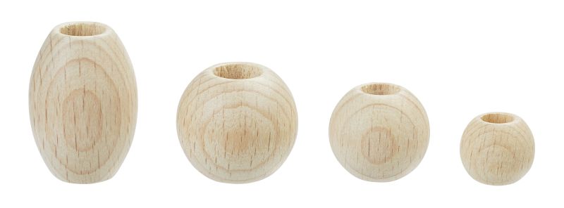 Holzperle Kugel 15mm/7mm natur 10St