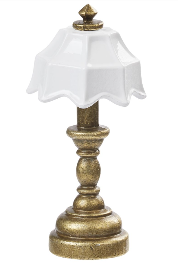 Tischlampe 2 x 4,3 cm messing-wei&#223;