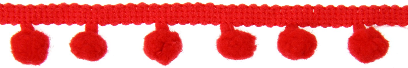 Pomponborte hochrot 10mm x 5m