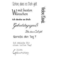 Stempel Clear Geburtstag 2 9 -tlg. transp