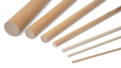 Rundstab, 45 mm, 1 m lang glatt, Buche