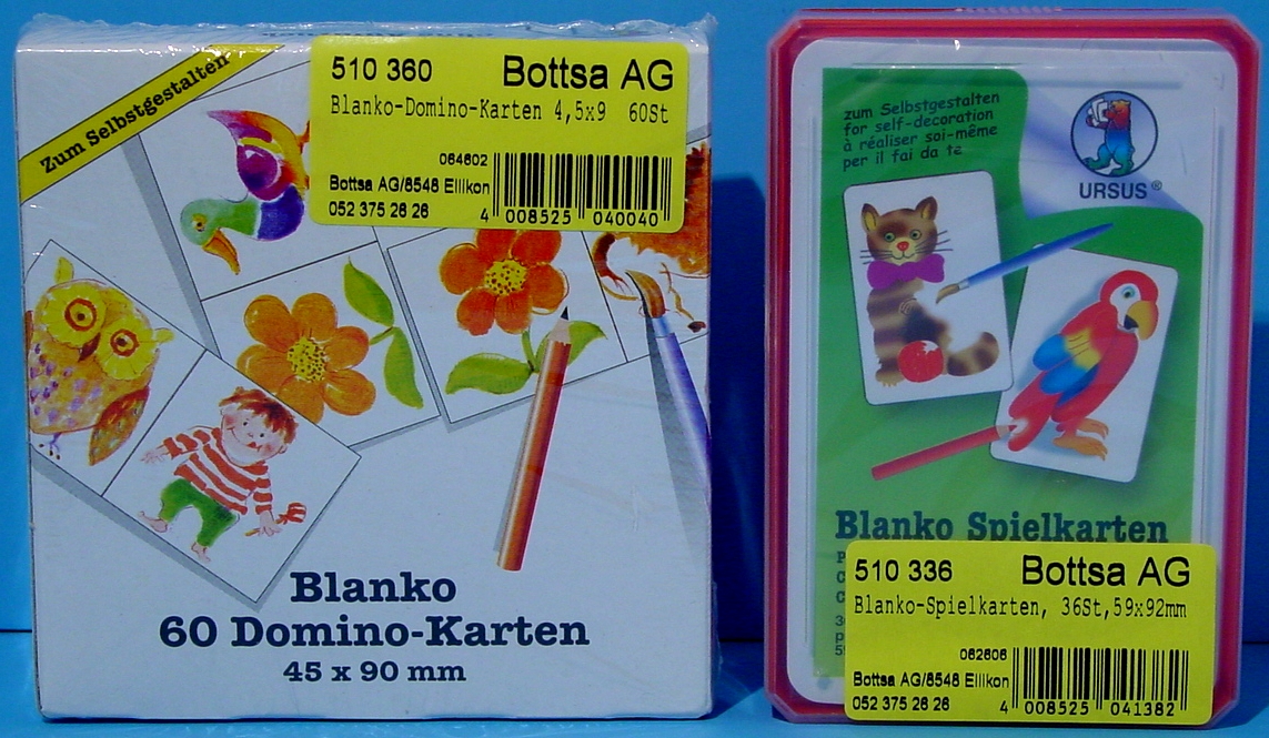 Blanko-Domino-Karten 4,5x9  60St