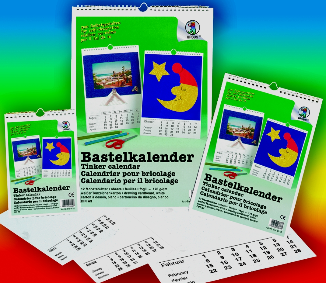 Bastelkalender weiss A4