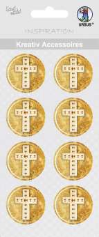 Kreativ Accessoires Kreuz gold selbstklebend 8x 