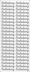 Sticker Einladung  silber (44x)