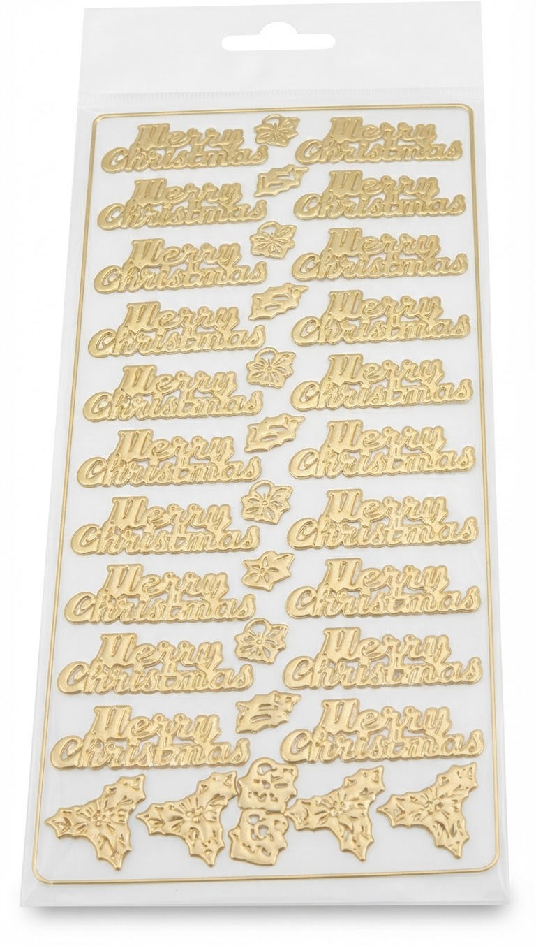 Sticker Merry Christmas 7cm silber