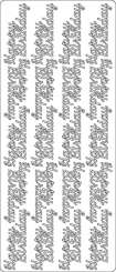 Sticker HappyBirthday  silber 20x