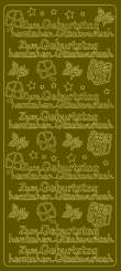 Sticker Zum Geburtstag Herzlichen Gl&#252;ckwunsch gold 8x