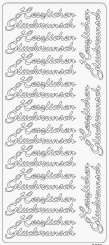 Sticker Herzlichen Gl&#252;ckwunsch silber 13x