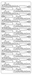 Sticker Zur Kommunion silber 18x