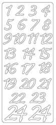Adventskalenderzahlen 1-24 silber