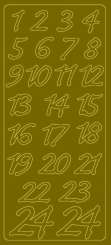Adventskalenderzahlen 1-24 gold