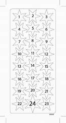 Adventskalenderzahlen Sterne silber