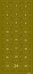 Adventskalenderzahlen Sterne gold