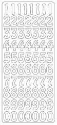 Sticker Zahlen 2cm je 7x silber