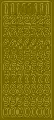 Sticker Zahlen  2cm je 7x gold