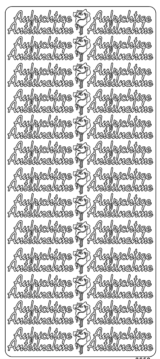 Sticker Aufrichtige  Anteilnahme silber