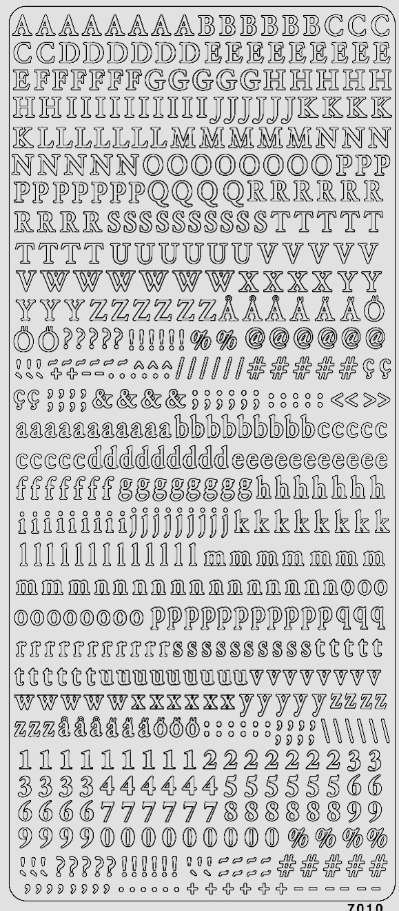 Buchstaben gross + klein Zahlen silber