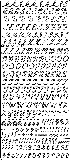 Buchstaben/Zahlen modern silber