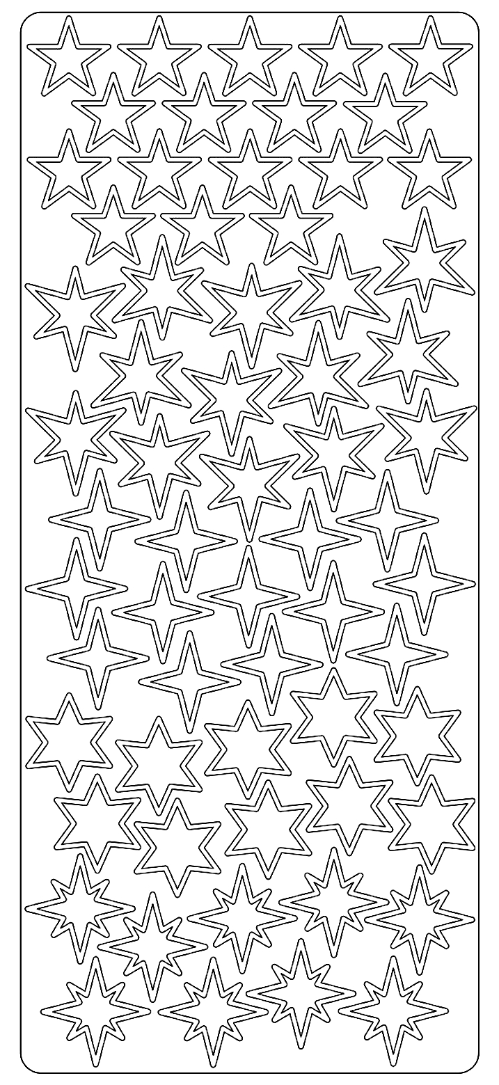 Sticker Sterne ausgebrochen gross silber