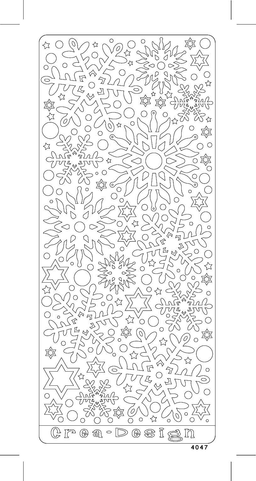 Sticker Schneesterne assortiert silber