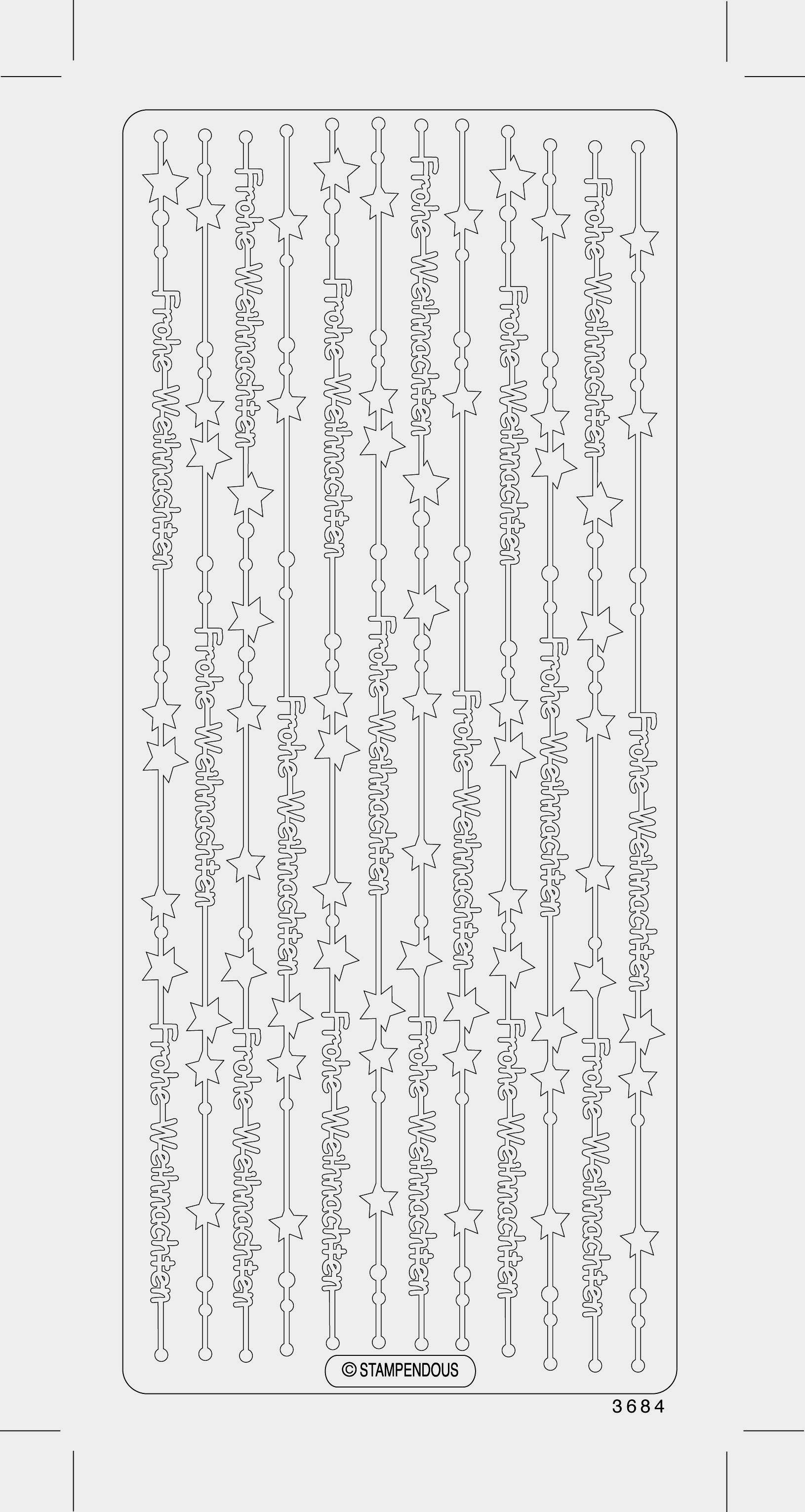 Sticker Frohe Weihnachten lang silber