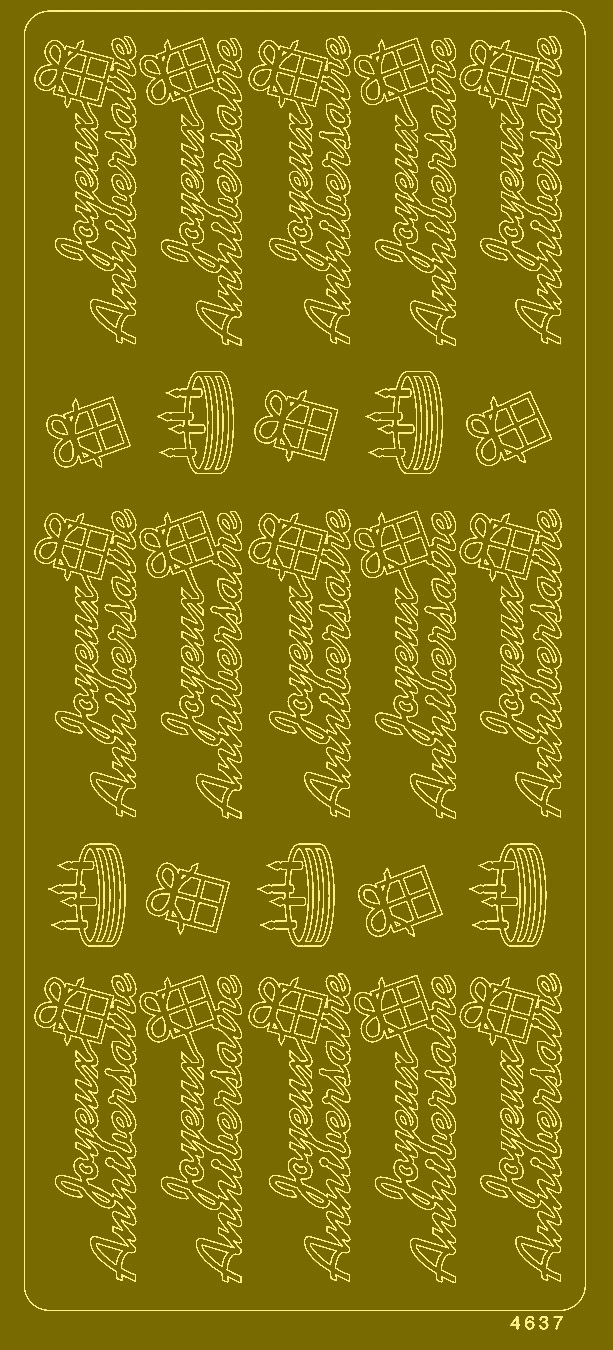 Sticker Joyeux  Anniversaire  gold