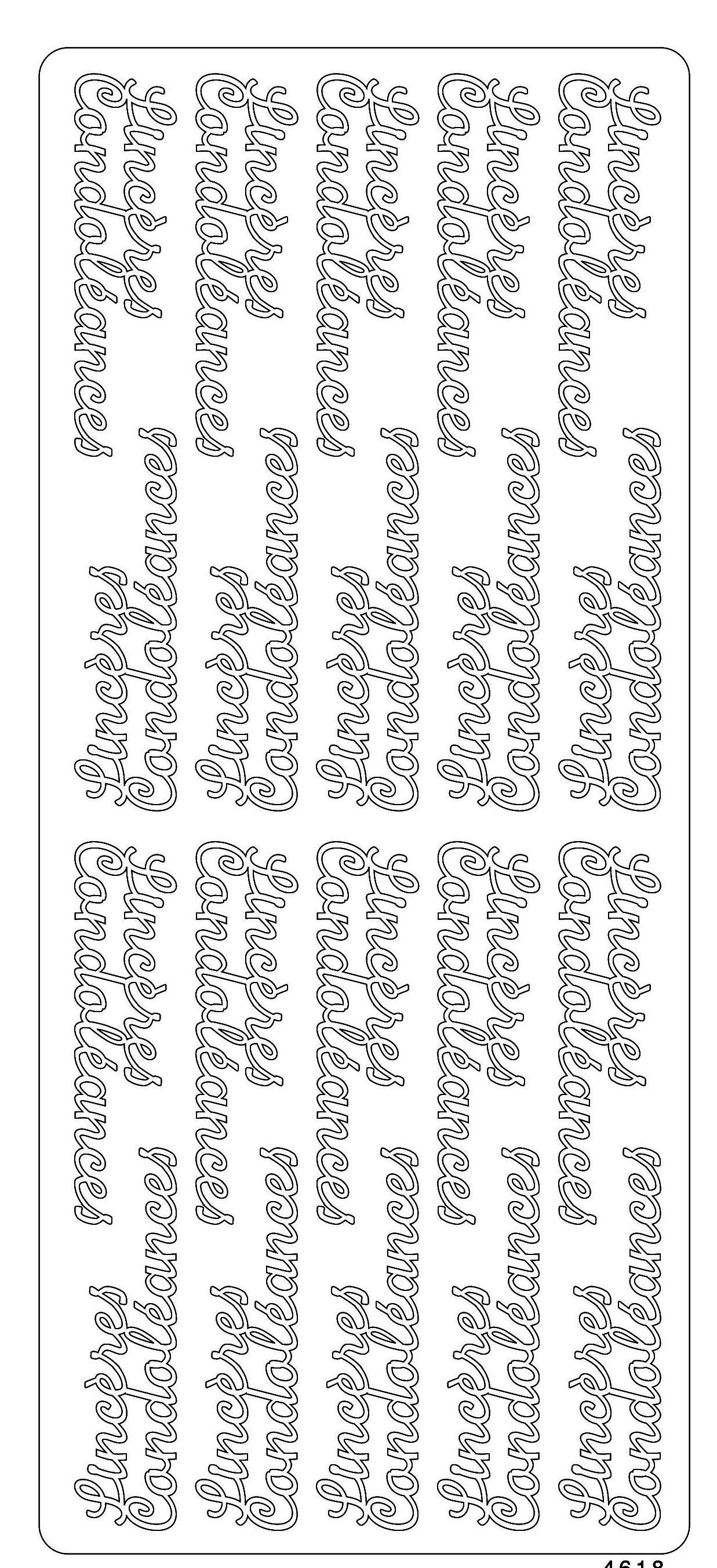 Sticker sinc&#232;res Condol&#233;ances silber