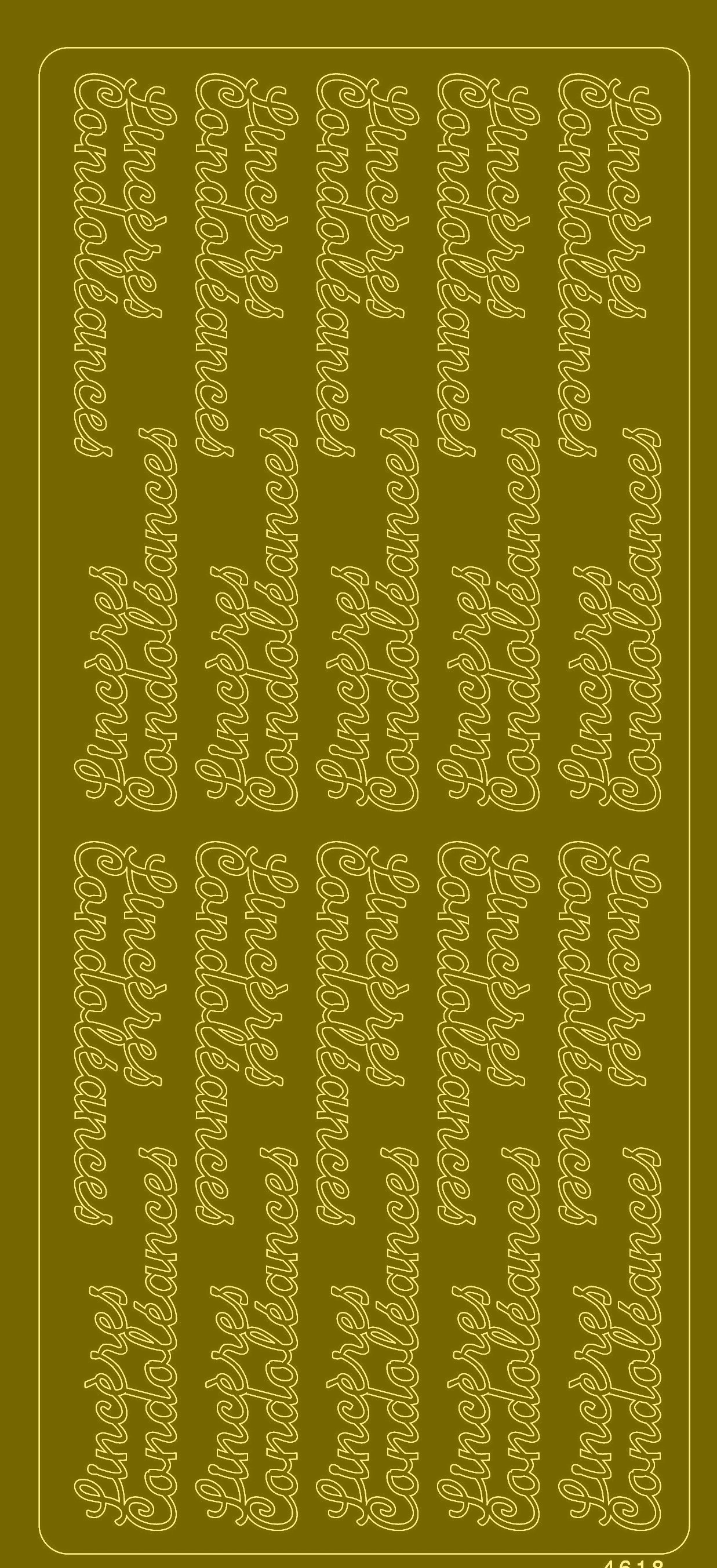 Sticker sinc&#232;res Condol&#233;ances gold