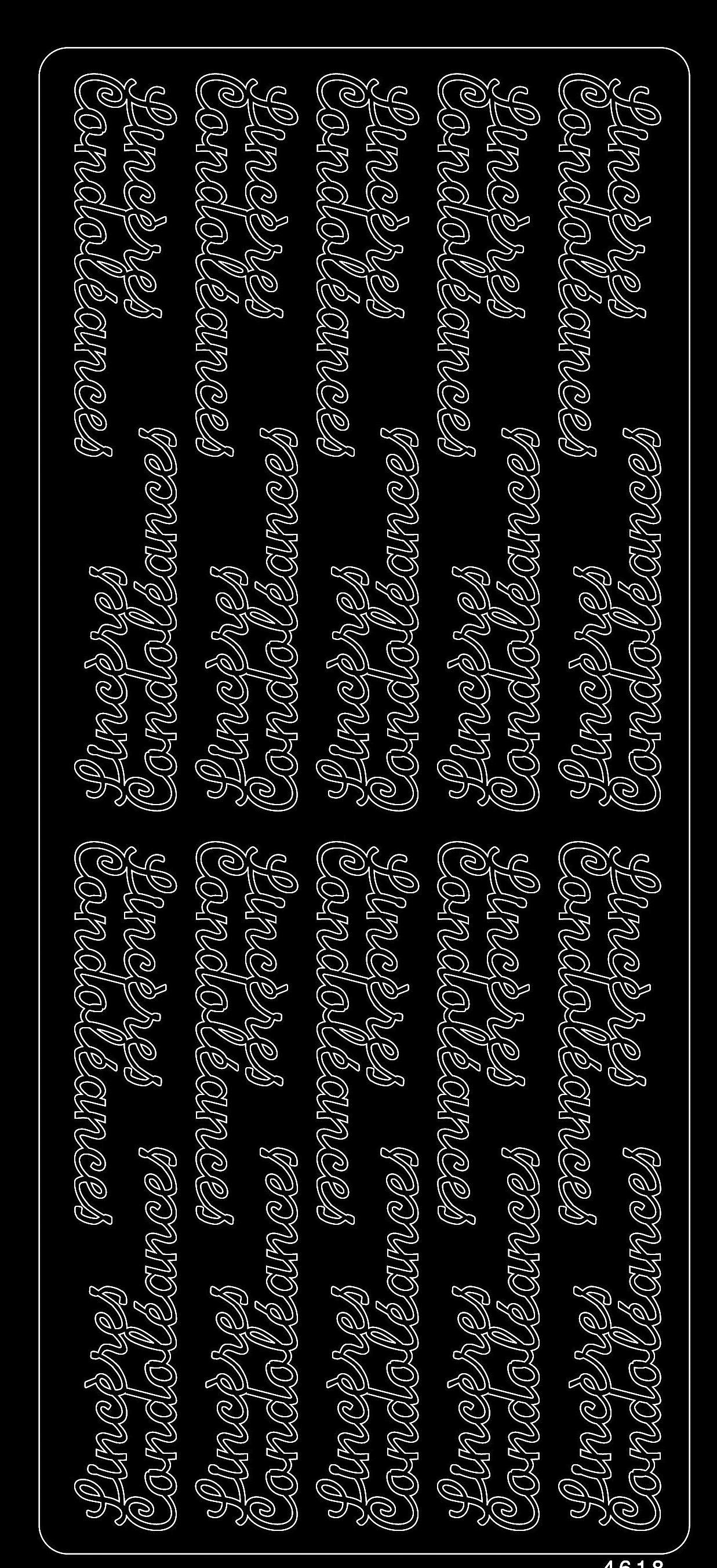 Sticker sinc&#232;res Condol&#233;ances noir