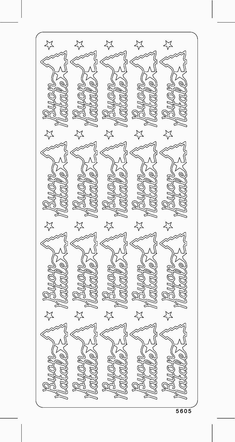 Sticker Buon Natale silber 20x