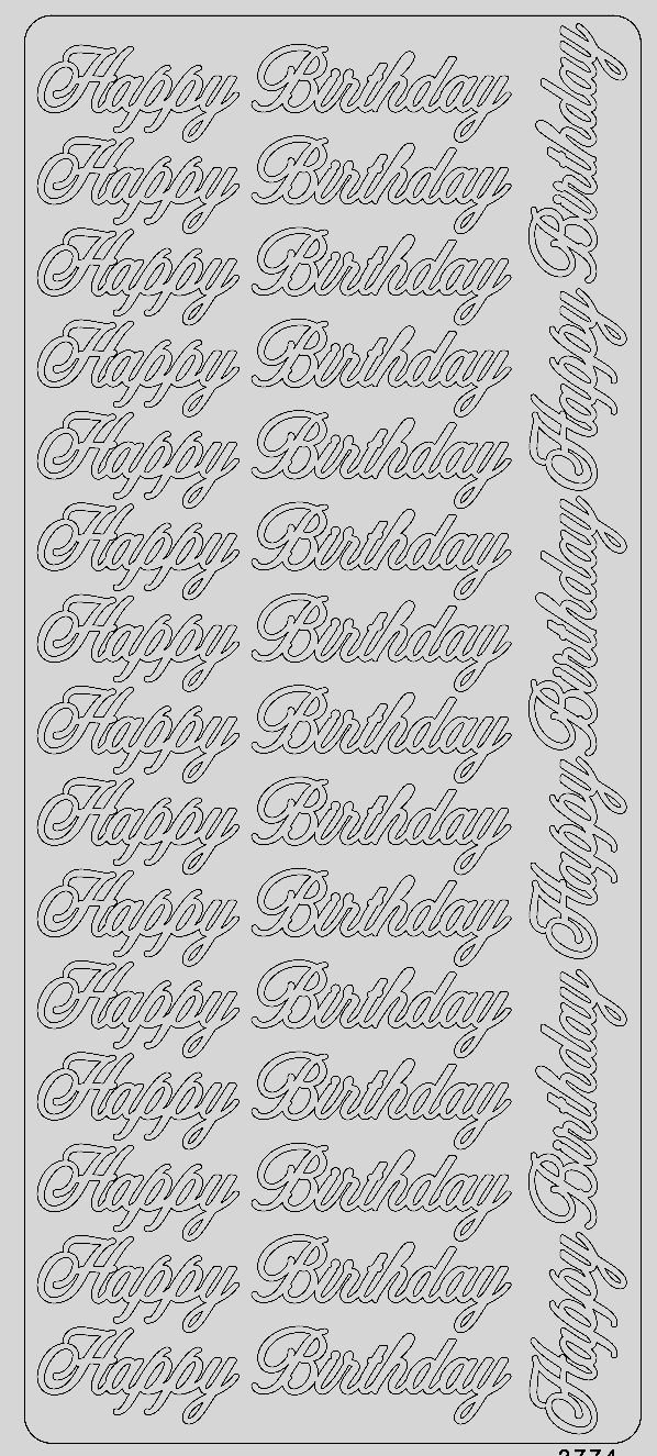 Sticker Happy Birthday 18xsilber