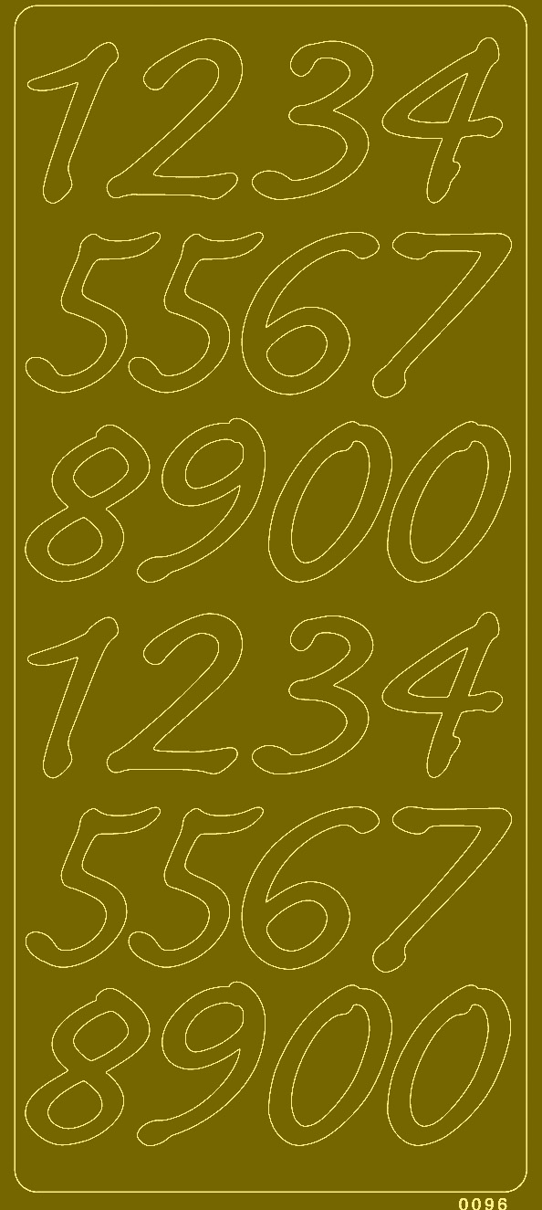 Sticker Zahlen 0-9(2x) 3cm gold 
