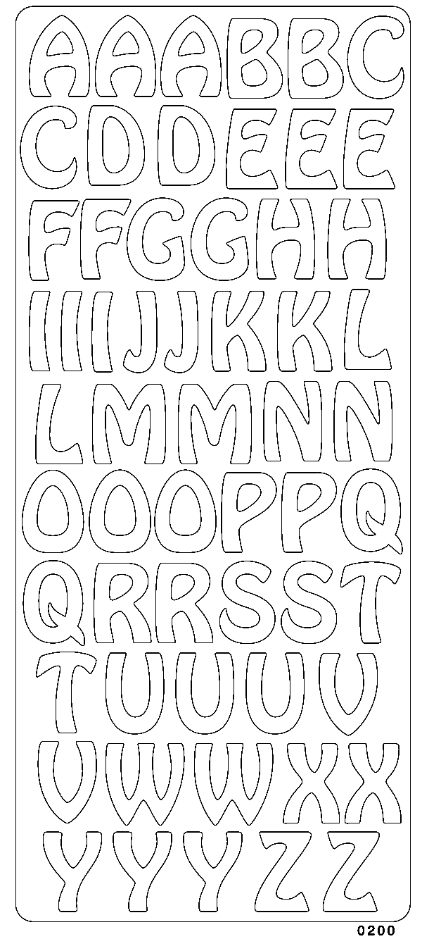Sticker Grossbuchstaben 2cm silber