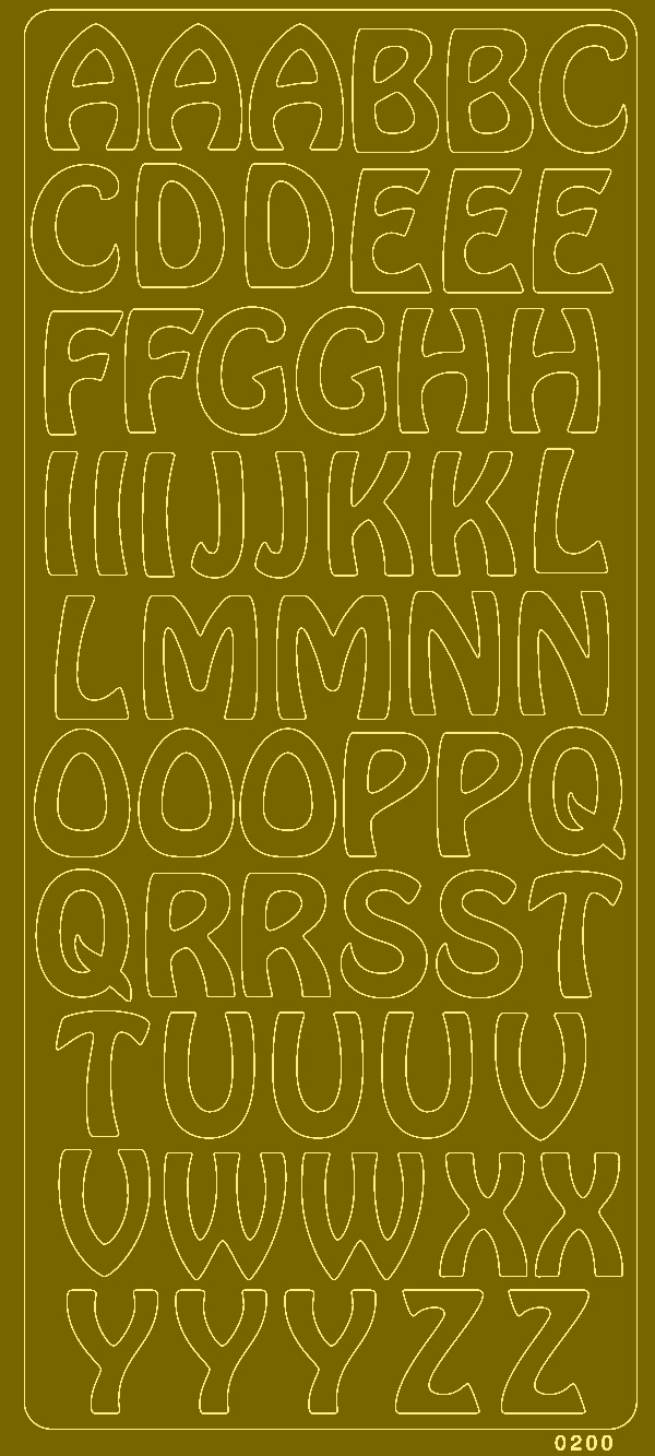 Sticker Grossbuchstaben 2cm gold