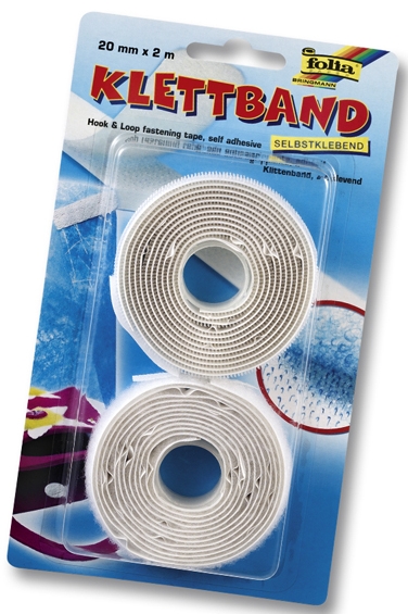 Klettband selbstklebend  20mmx2m weiss