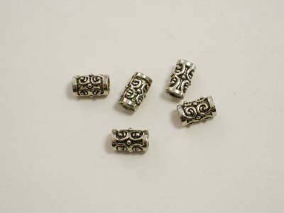  Schmuckteil Metall Zylindrisch 0,9cm 5 St