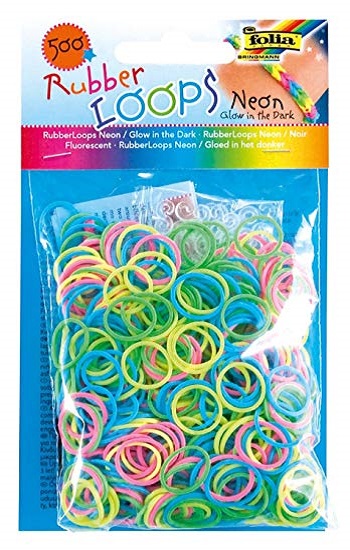 Rubber Loops  500St. GLOW IN DARK inkl 25 S-Klipse /H&#228;kelnadel
