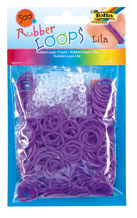 Rubber Loops LILA 500St. inkl 25 S-Klipse /H&#228;kelnadel