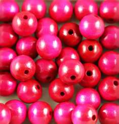 Holzperlen 24mm   6St pink