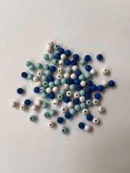 Holzperlen  6mm 100St blaumix