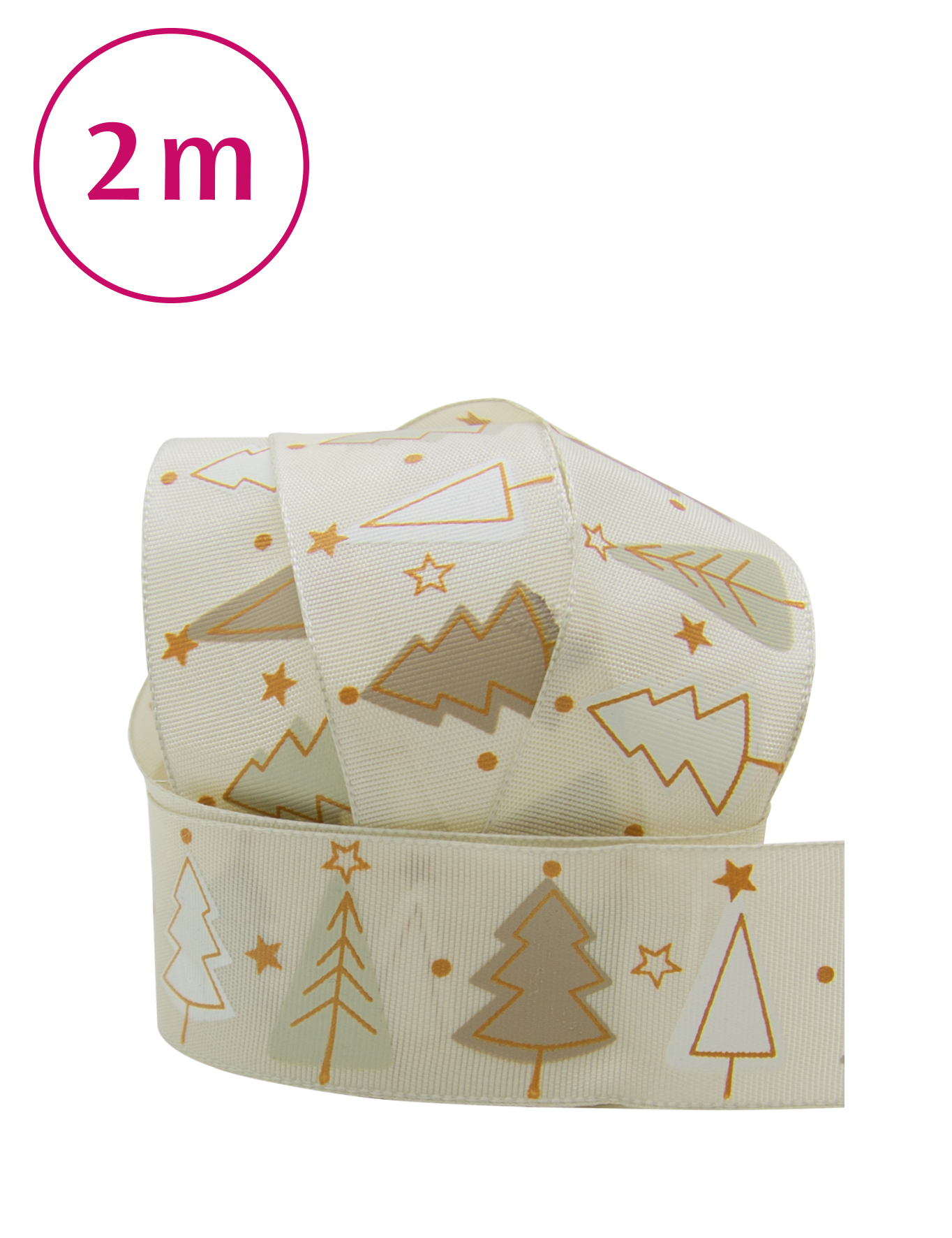 Band Taft B&#228;ume / Draht / beige 2m 25mm