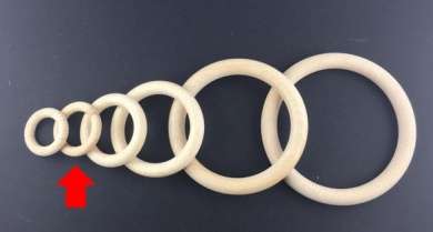 Holzring roh 40mm/8mm Ringst&#228;rke 50 Stk.